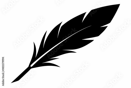 Feather Quill Silhouette Vector 