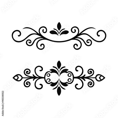 Calligraphy-style swirl and flourish vector collection – elegant vintage borders and dividers for certificates, wedding stationery, and upscale branding.

