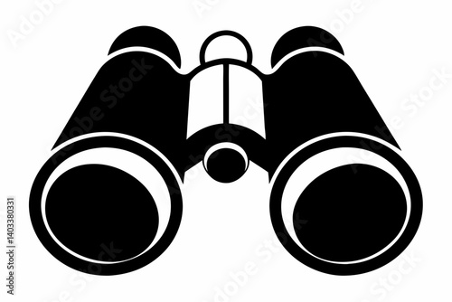 Pair of Binoculars Silhouette Vector 