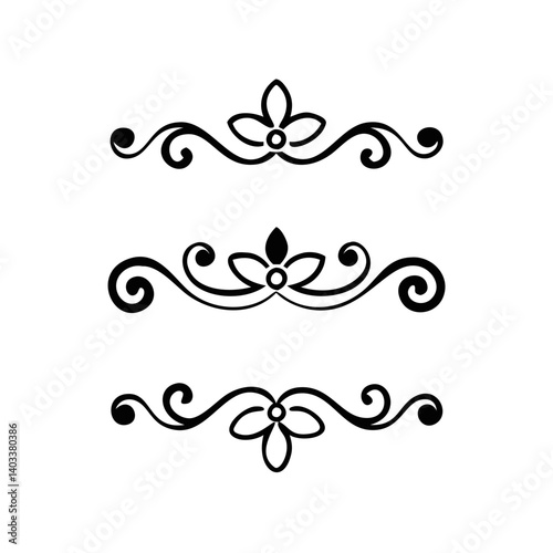 Elegant vector elements collection – classic hand-drawn swirls, calligraphic ornaments, and vintage curls for upscale invitations and premium graphic layouts.

