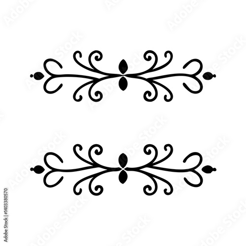 Vector calligraphic design assets – elegant decorative flourishes and swirl dividers for upscale graphic design, branding, and wedding stationery.

