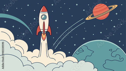 rocket in space