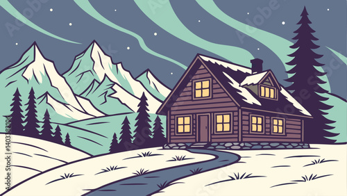 winter landscape with house