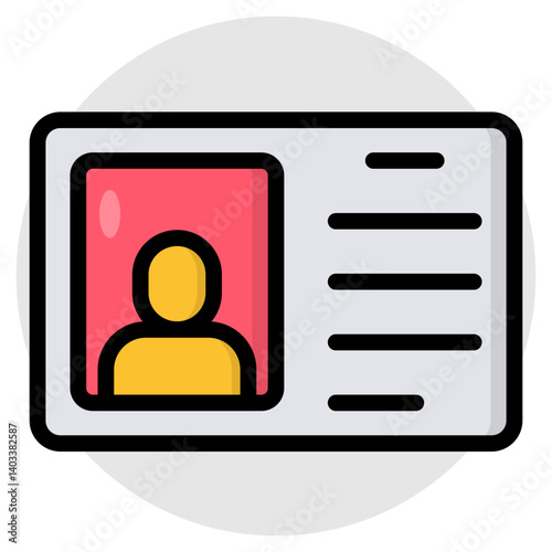 A modern design icon of I'd card