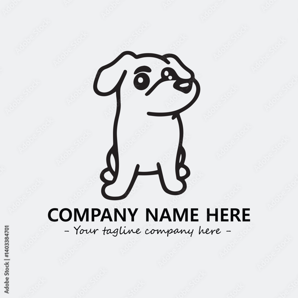 Fototapeta premium Dog illustration black and white for logo company vector image