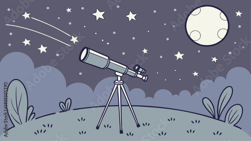 telescope and moon