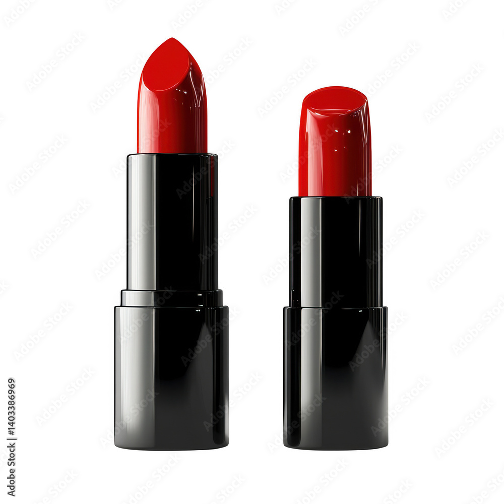 Obraz premium Lipsticks, red color, cosmetic on transparent background