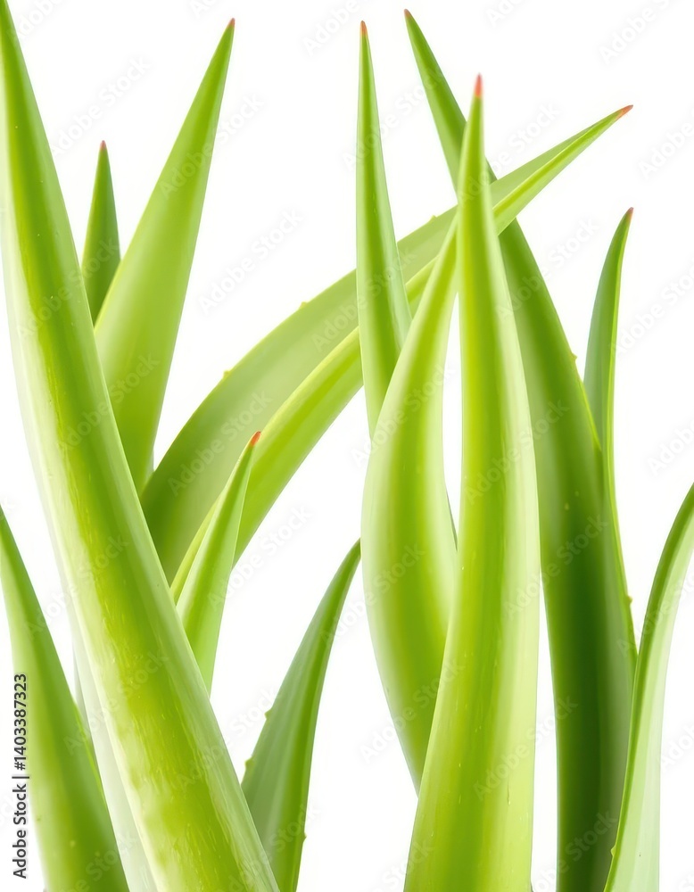 A lush aloe vera plant, isolated against a pure white background, tropical plant, desert plant A lush aloe vera plant, isolated against a pure white background, tropical plant, desert plant