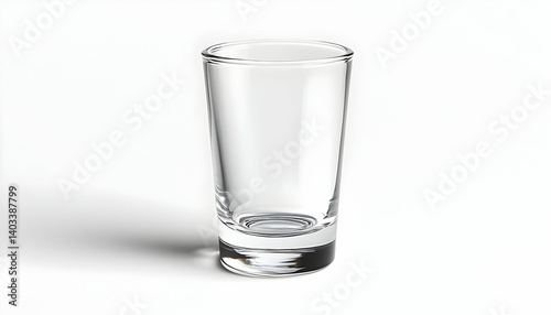 Wallpaper Mural Clear glass shot glass on a white background, highlighting its shape and transparency for product display Torontodigital.ca