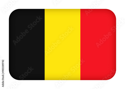 Free Download Belgium flag with round corners. 3d illustration button flag of Belgium transparation png - GFXLoad