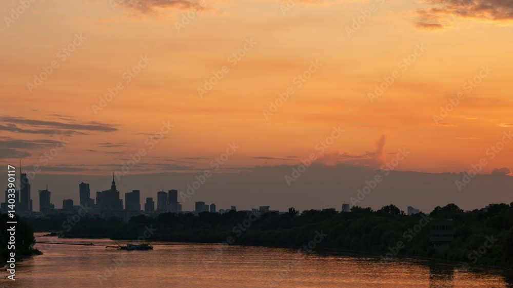 Evening Glow Over Warsaw: Vistula Spring Timelapse Evening Glow Over Warsaw: Vistula Spring Timelapse