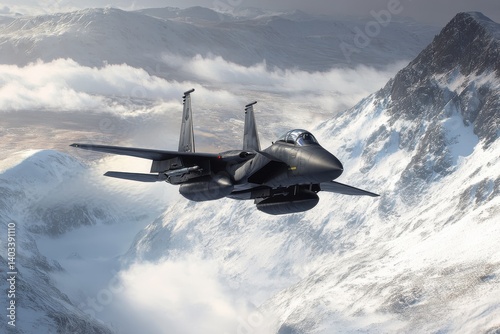 Low-Flying USAF F15E Strike Eagle Soaring Over the Welsh Mountains in a Stunning Aerobatic Loop