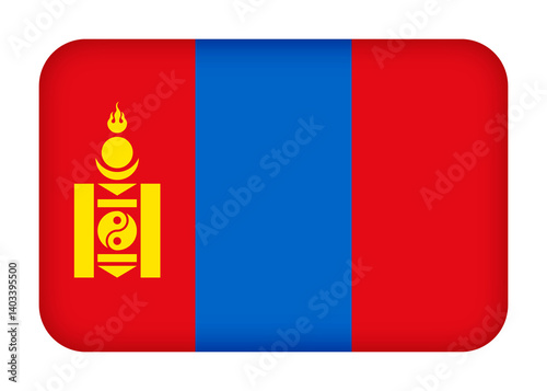Mongolia flag with round corners. 3d illustration button flag of Mongolia transparation png Free Download Mongolia flag with round corners. 3d illustration button flag of Mongolia transparation png - GFXLoad
