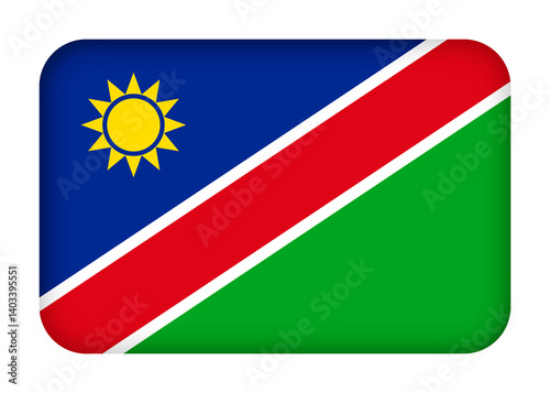 Free Download Namibia flag with round corners. 3d illustration button flag of Namibia transparation png - GFXLoad