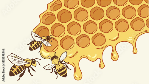 bee and honey