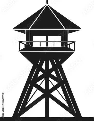 Silhouette black tower design in vector format  