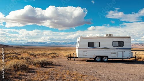 RV parked in the desert