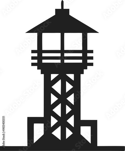 Silhouette black timber building design vector  