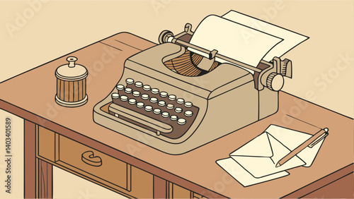 vintage typewriter vector illustration