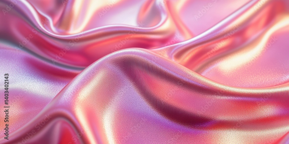 Obraz premium Captivating silky fabric displaying soft waves and vibrant hues under diffused light
