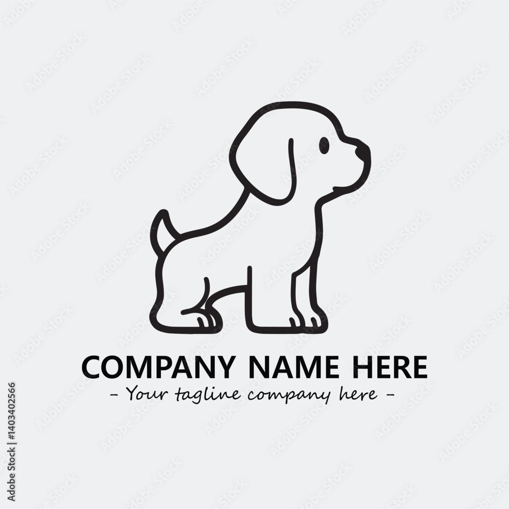 Obraz premium Dog illustration black and white for logo company vector image 
