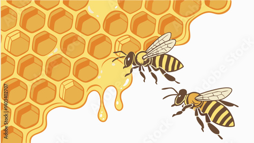 bee and honey