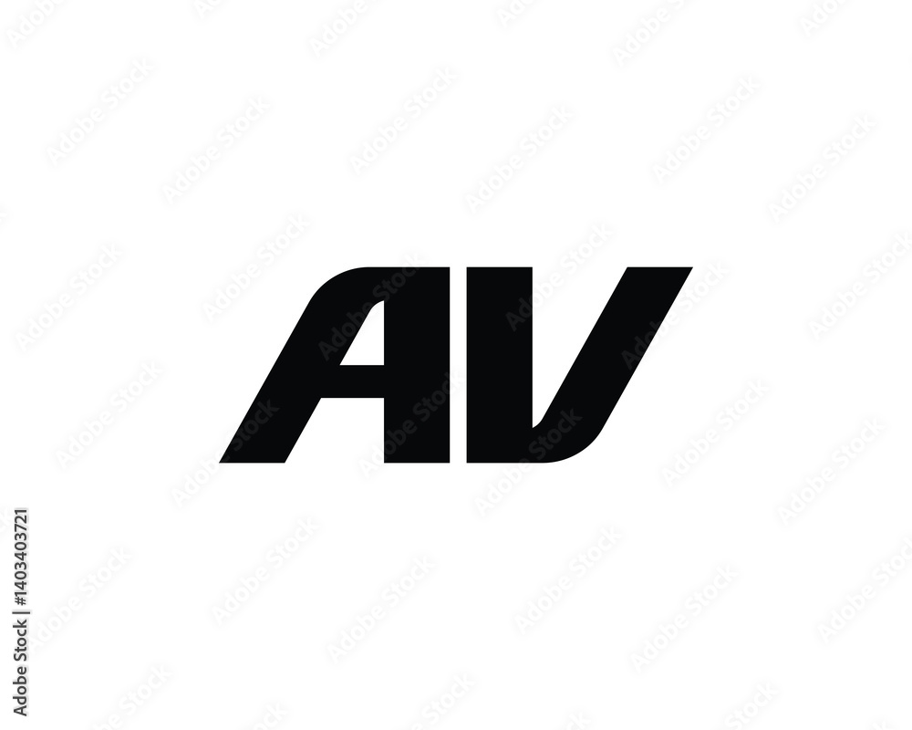 Fototapeta premium AV logo design vector template. AV
