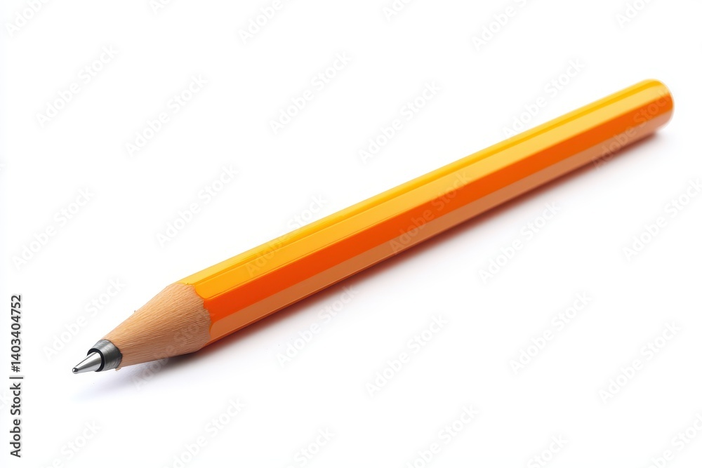 Yellow pencile lying on white background Yellow pencile lying on white background