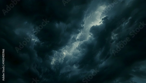 Dramatic dark storm clouds swirling in the sky, hinting at an impending thunderstorm