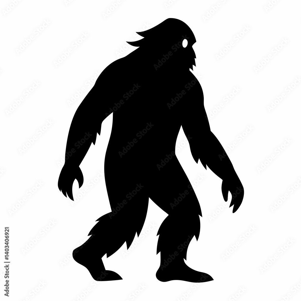 Fototapeta premium Silhouette vector art illustration of a Bigfoot