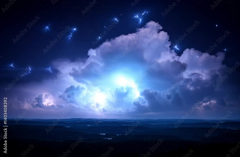 Lightning striking storm clouds dramatic weather photography