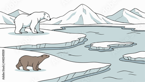 polar bear on ice