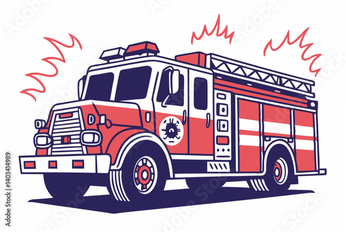 fire truck in action