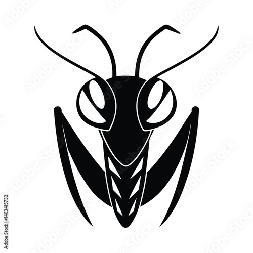 praying mantis head vector art silhouette
