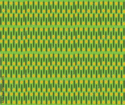 abstract seamless pattern, seaweed and flowers