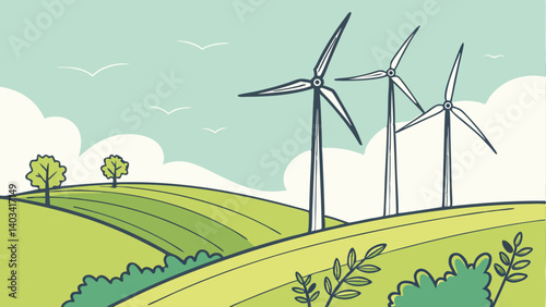 wind turbines farm