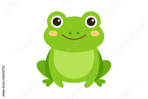 green frog isolated on white