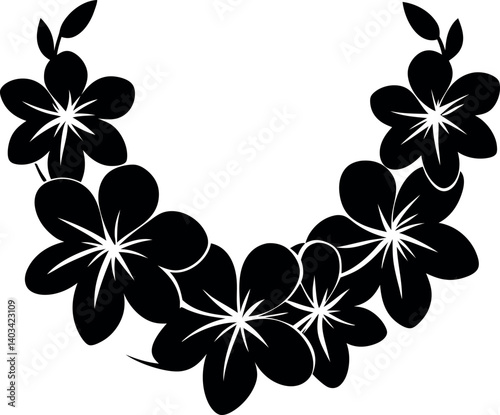 A captivating black and white silhouette arrangement of elegant tropical flowers vector silhouette line art Generative AI