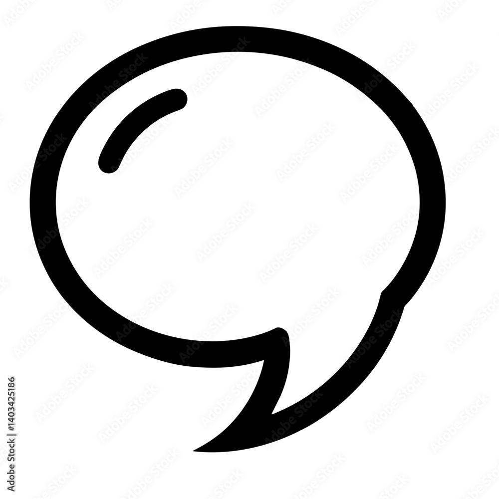 Smooth rounded speech bubble icon for messages or dialogues Smooth rounded speech bubble icon for messages or dialogues