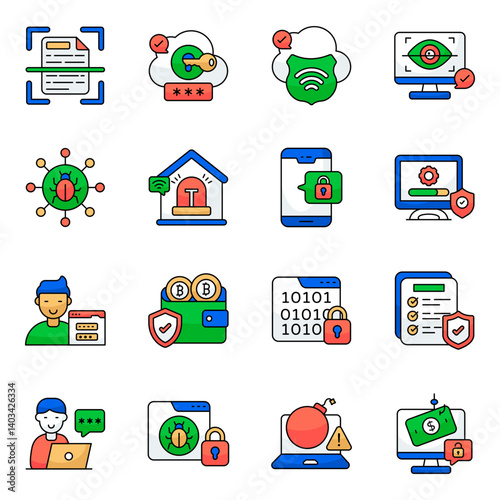 Pack of Shield Flat Icon 

