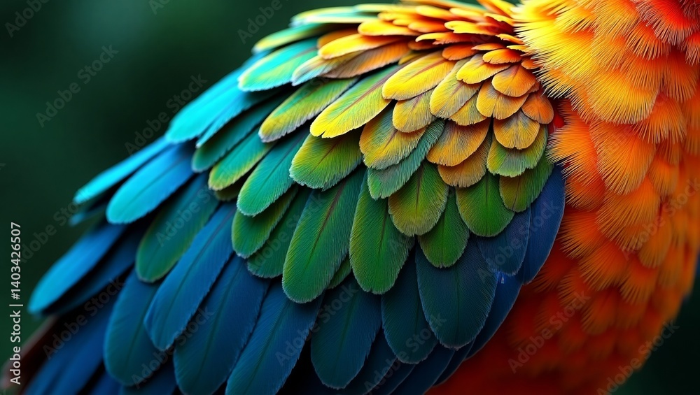 Fototapeta premium Stunning Close-up of Vibrant Bird Feathers