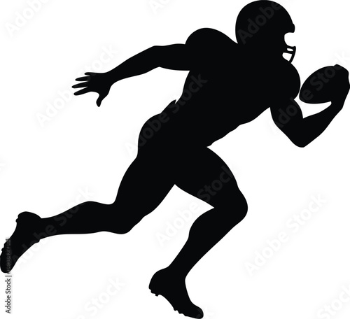 American Football Player Silhouette | Dynamic Vector Sports Icon
