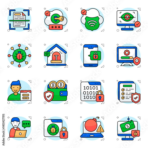 Pack of Shield Flat Icon 

