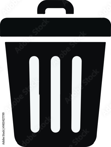 Bin vector silhouette icon