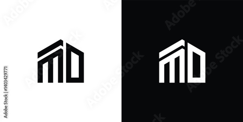 m d md initial building logo design vector symbol graphic idea creative