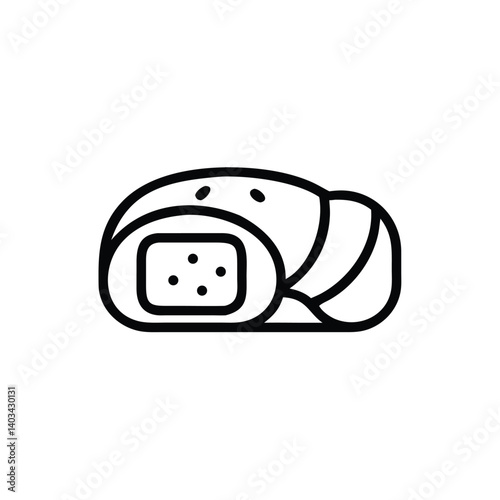 Pastry Kolach Icon Design With Filled Pastry Inside Vector Illustration