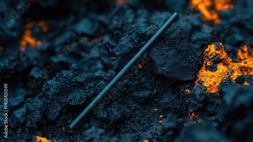 Wallpaper Mural A black metal rod with a slight curve in its middle. Torontodigital.ca