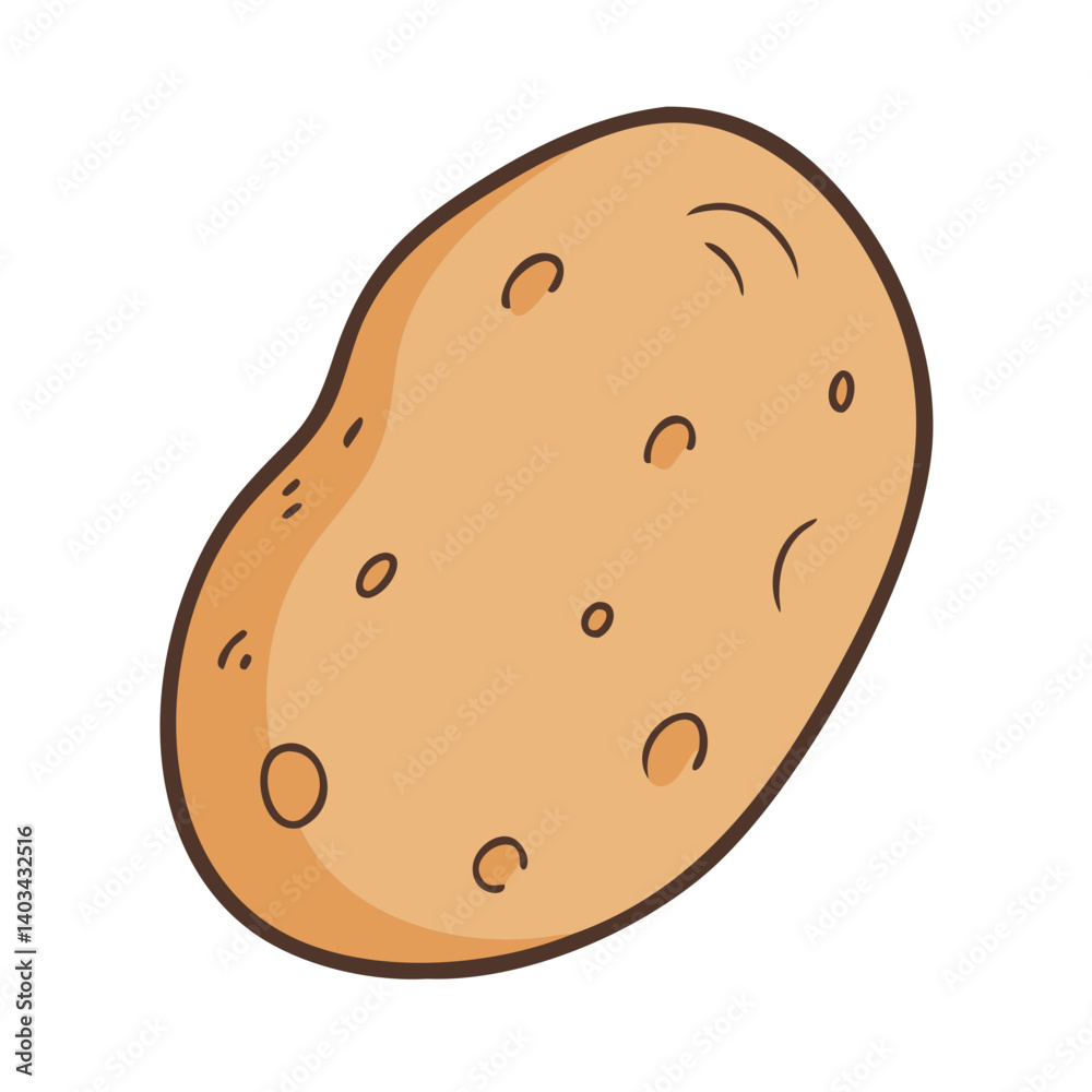 Isolated cartoon potato vector illustration for food design and agricultural concepts art Isolated cartoon potato vector illustration for food design and agricultural concepts art