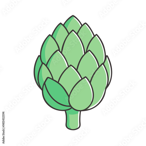 Isolated fresh green artichoke vegetable vector illustration healthy eating artichoke plant