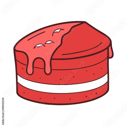 Delicious red velvet cake with cream cheese frosting dessert bakery sweet treat illustration